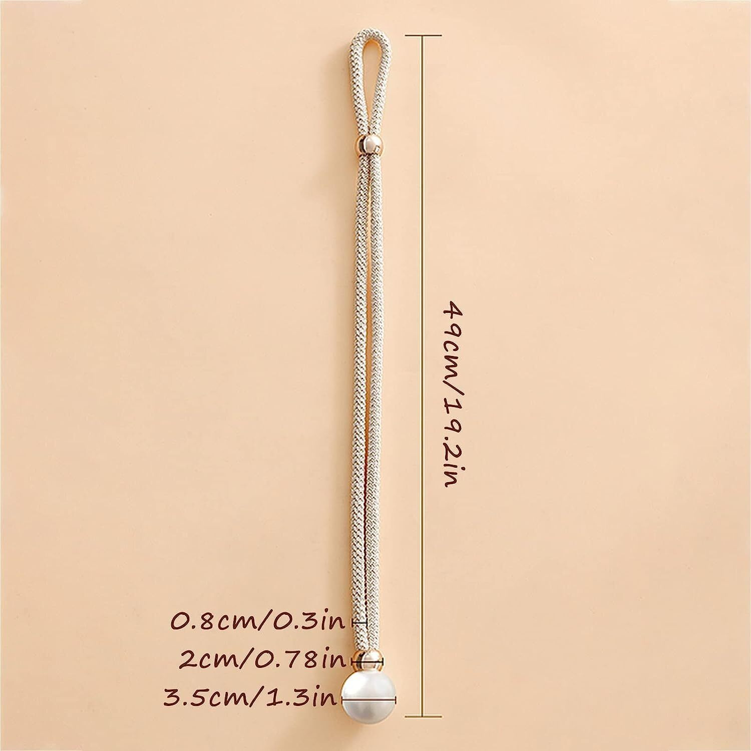 Home Cloud Adjustable Length Braided Rope Indoor Home Decor Hanging Ball Curtain Tieback (Beige)