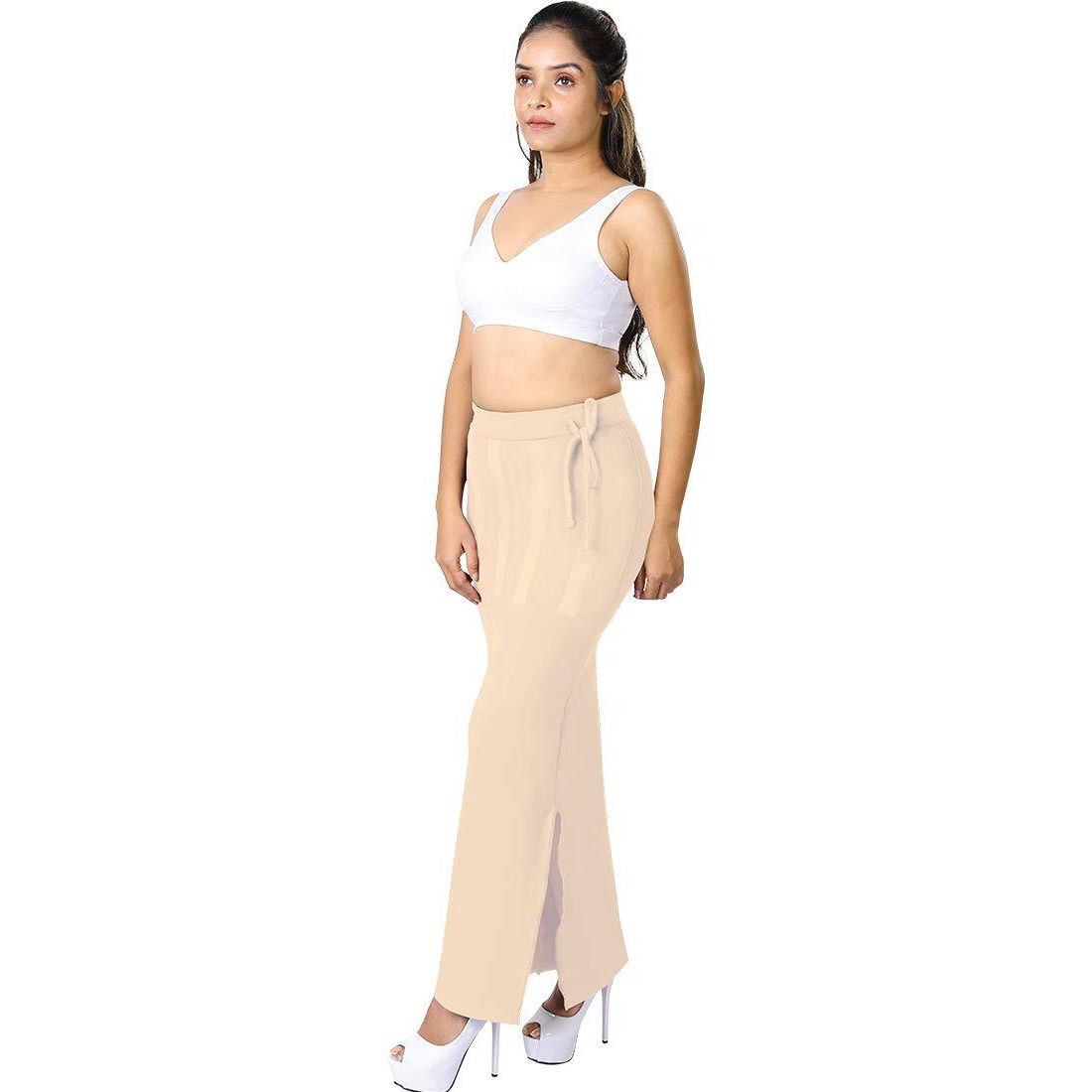 dermawear Women Blended Fabric Saree Shapewear Petticoat (Skin 5XL)