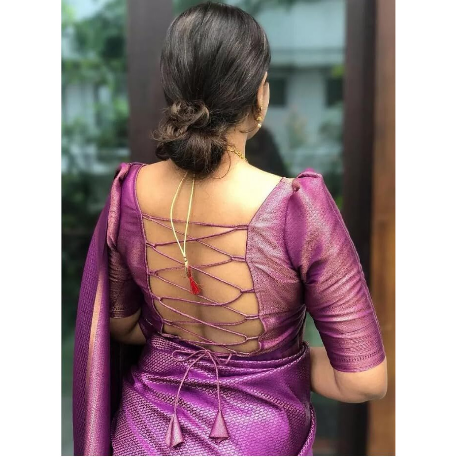 C J Enterprise Womens Banarasi Saree Pure Kanjivaram Silk Saree Soft Design Wear Pattu Sarees Party Latest Cotton With Blouse Piece Kanchipuram for Wedding sadi new Sari 2024 2023 (DevRatna Magenta)