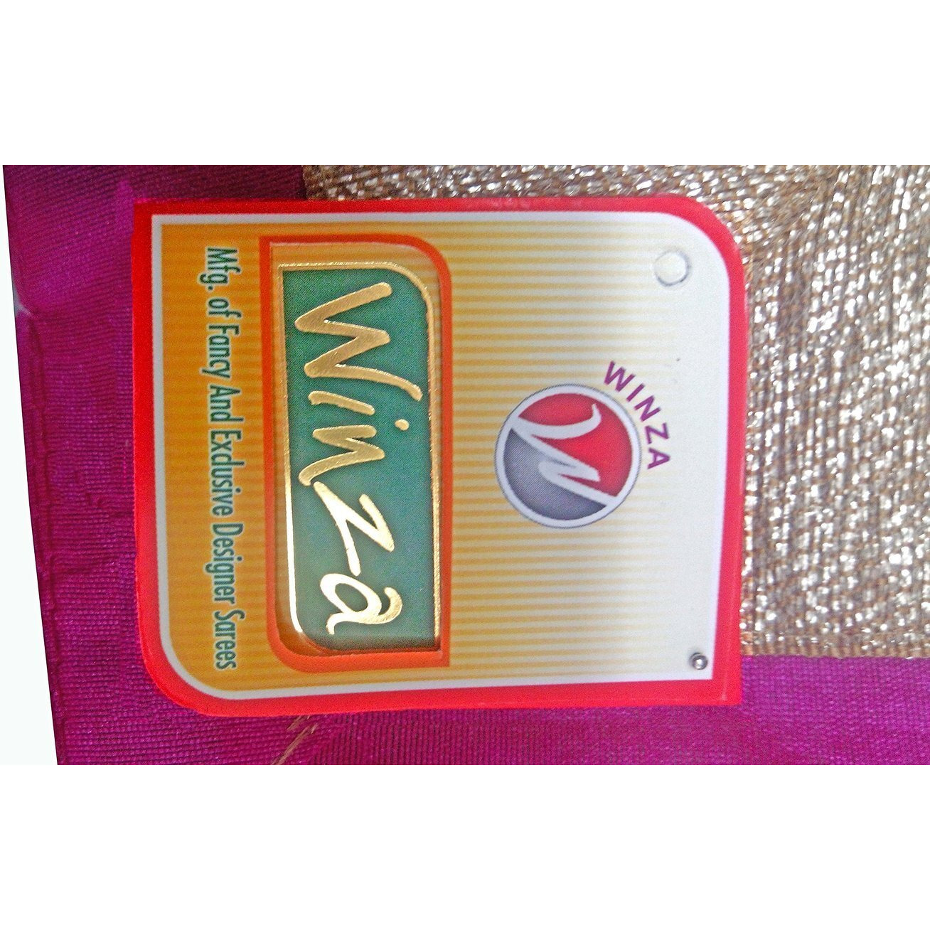 Winza Womens Chanderi Chiffon sarees for women Tomato Pink Free