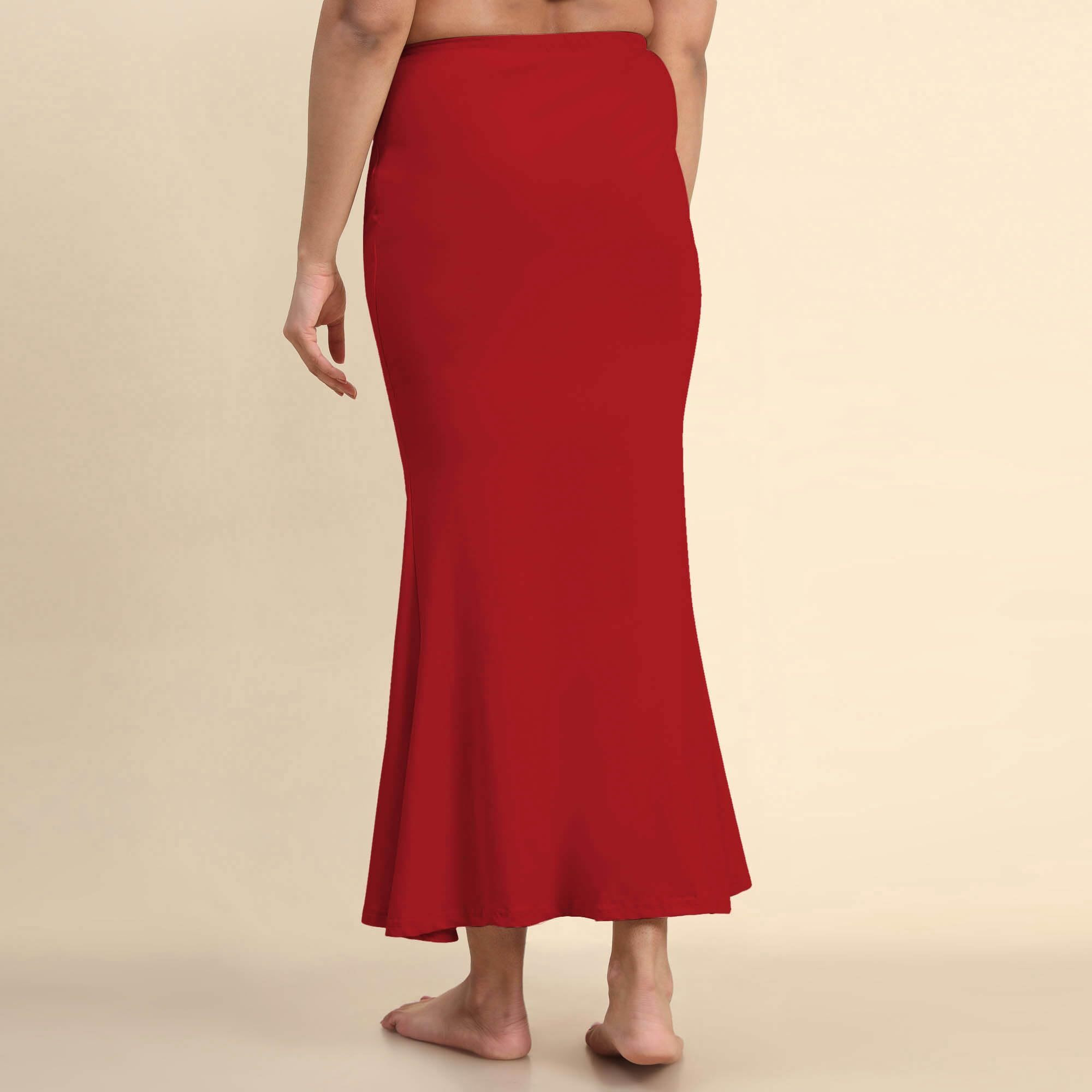 Laavaan Womens Cotton Blend Fishcut Saree Shapewear,Petticoat,Skirt, Comfortwear (shapewear-cherry-red-xxl-03)
