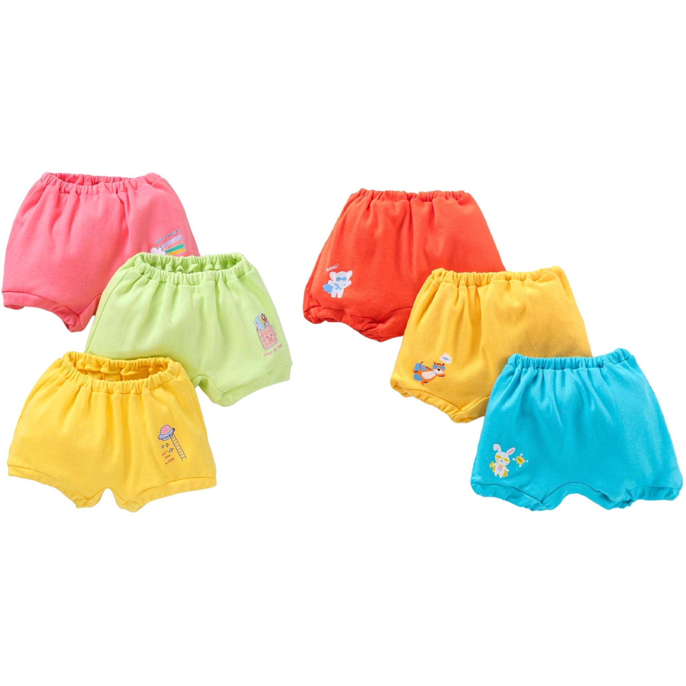 Gilli Shopee Baby Boys and Girls Unisex Cotton Innerwear Brief Panty Brief Bloomer Combo 6-12 Months (Pack of 6)