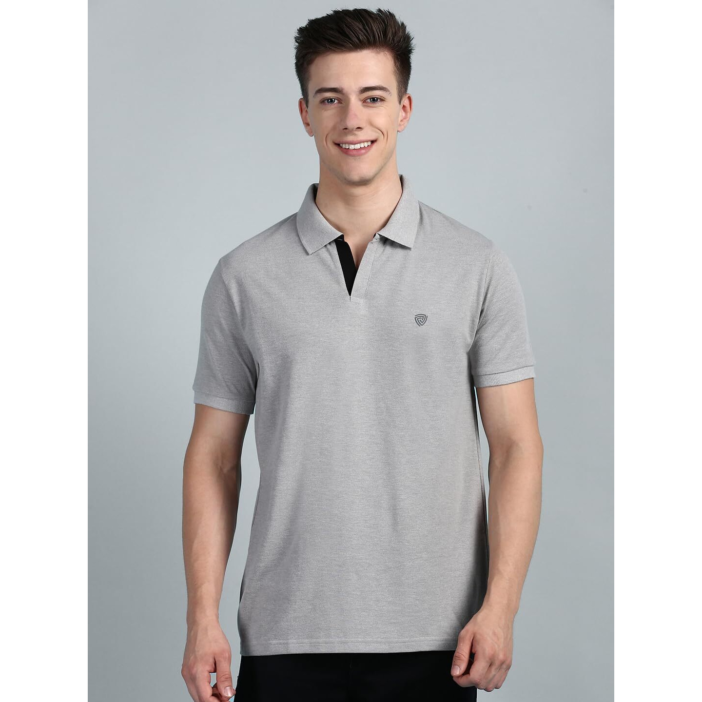 Lux Cozi Pack of 2 Grey Melange and Mint Green Regular fit Half Sleeves Polo Neck T-Shirt for Men |Polo Casual Tshirt for Men | 100% Combed Cotton - Colour Fresh Quick Dry Ultra Soft (Size  Small)