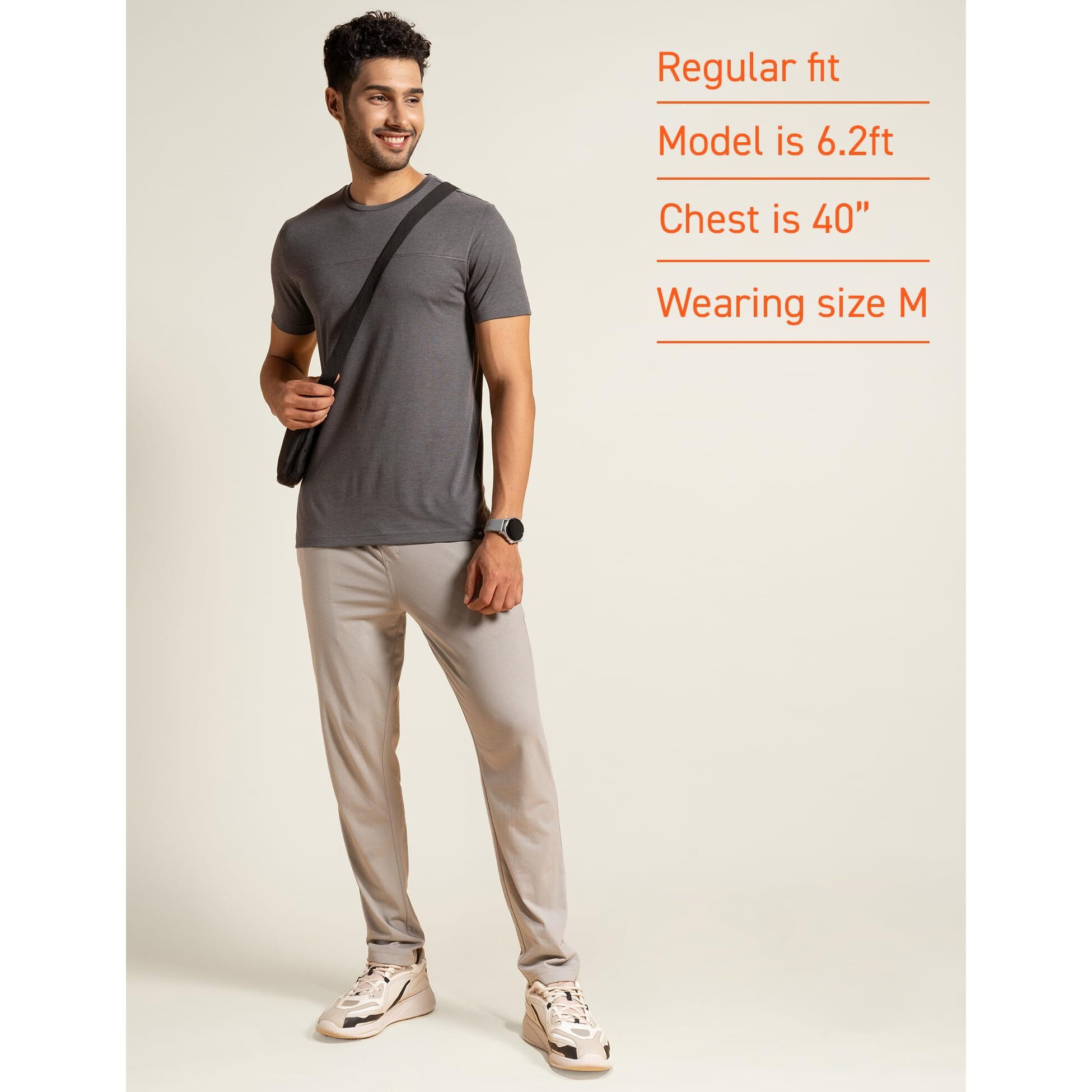 DAMENSCH Breeeze Regular Fit Ultralight Melange T-Shirts Shorts for Men | Premium combed cotton vortex blend superior gold finish- Ash Black-2XL