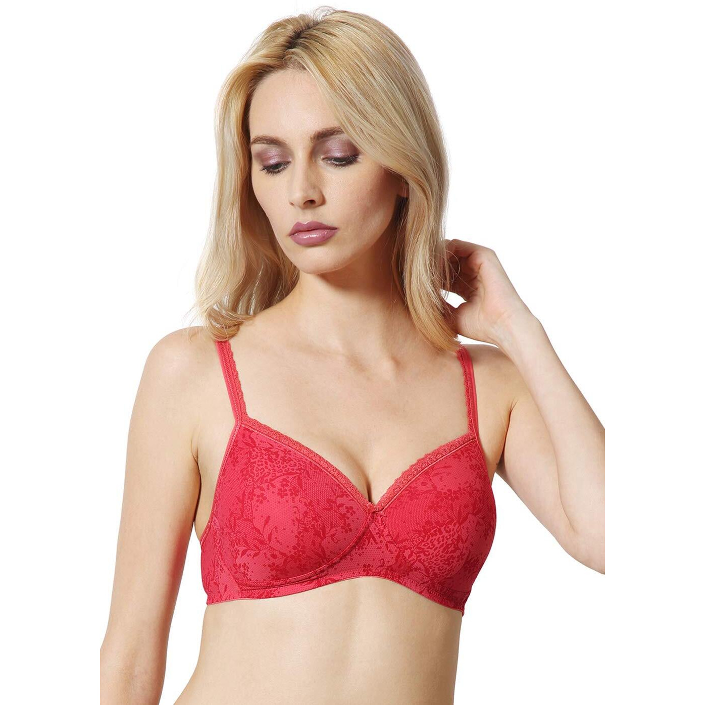 Van Heusen Women Bra - Cotton Easy Set Lycra - Breathable Perforated Cups Wireless Padded Full Coverage_11003_CSB04_30B