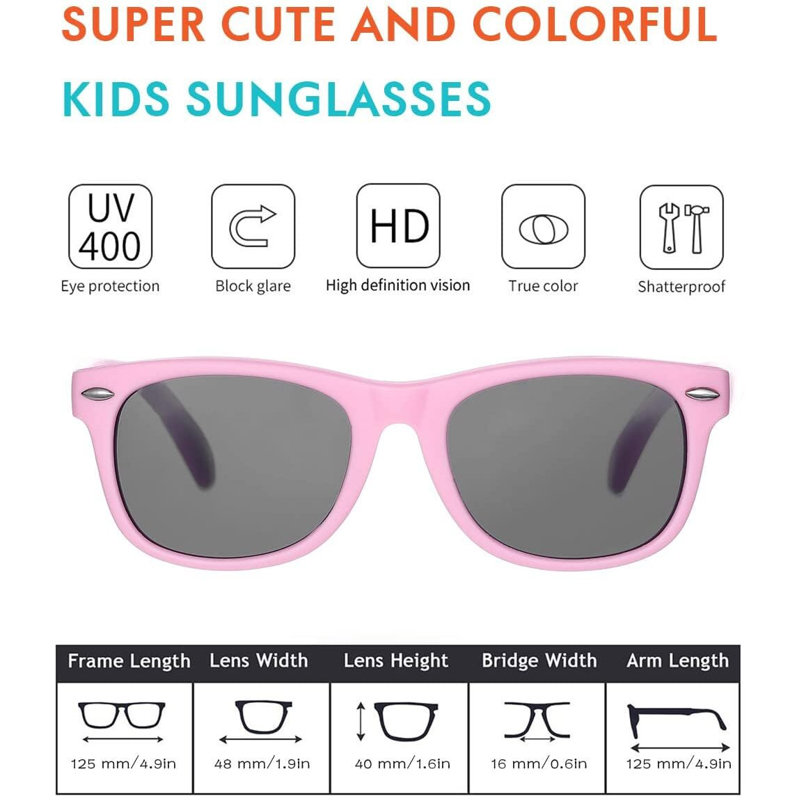 ROCF ROSSINI Pack of 3 Flexible Kids Sunglasses Polarized Sun Glasses Girls Boys Shades UV400 Protection Eyewear for Age 2-8 (Pink+Pink/Cyan+Fuchsia/Pink)