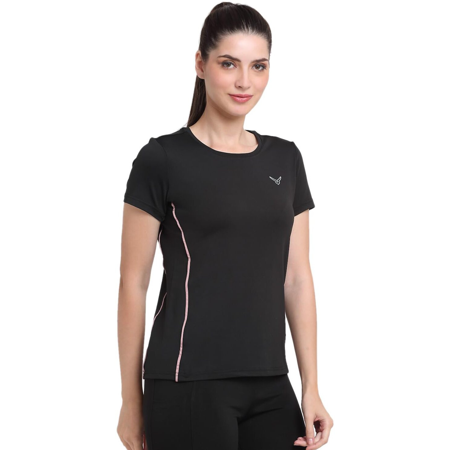 Invincible Womens Slim Fit T Shirt Black Color Large