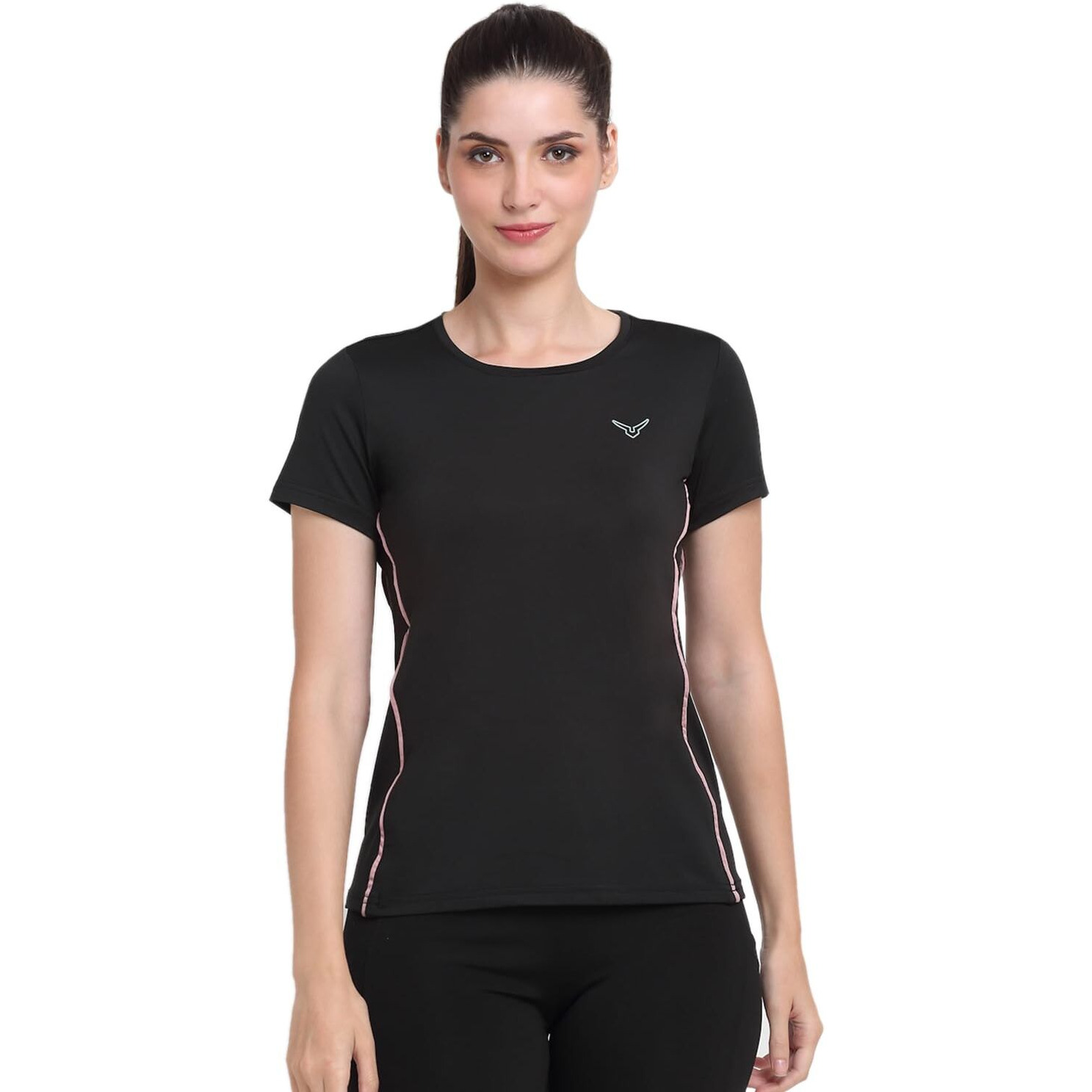 Invincible Womens Slim Fit T Shirt Black Color Large