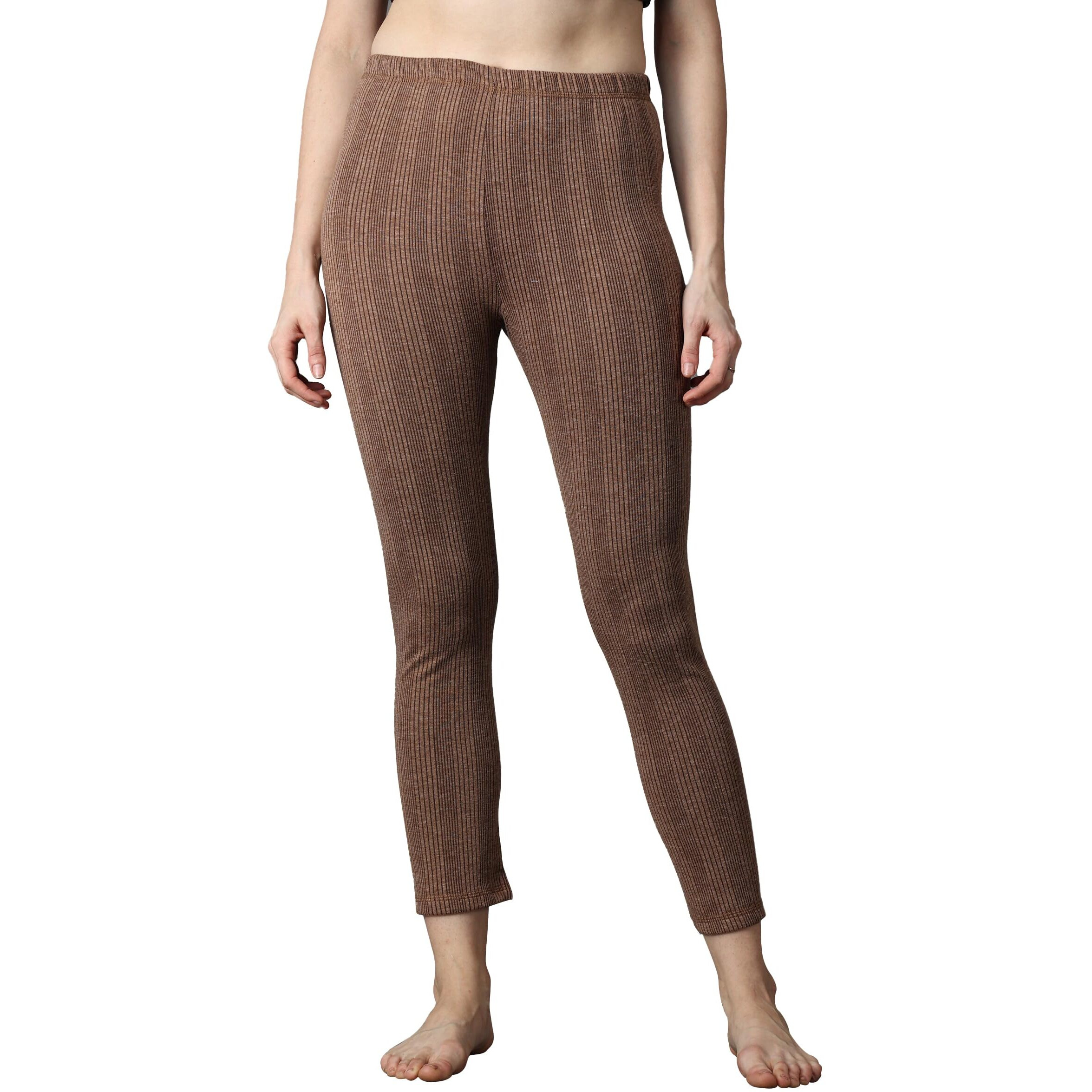 Wearslim Winter Thermal Bottom Underwear for Women | Ultra Soft Winter Warmer Inner Wear Johns Pant Lower Color - Brown (Size - Medium)