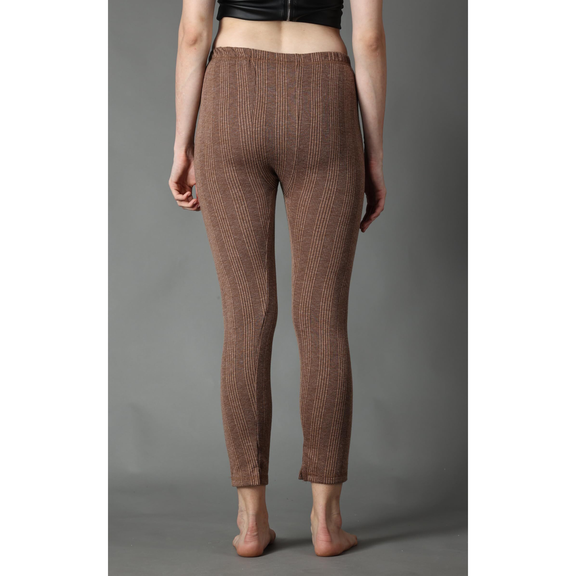 Wearslim Winter Thermal Bottom Underwear for Women | Ultra Soft Winter Warmer Inner Wear Johns Pant Lower Color - Brown (Size - Medium)