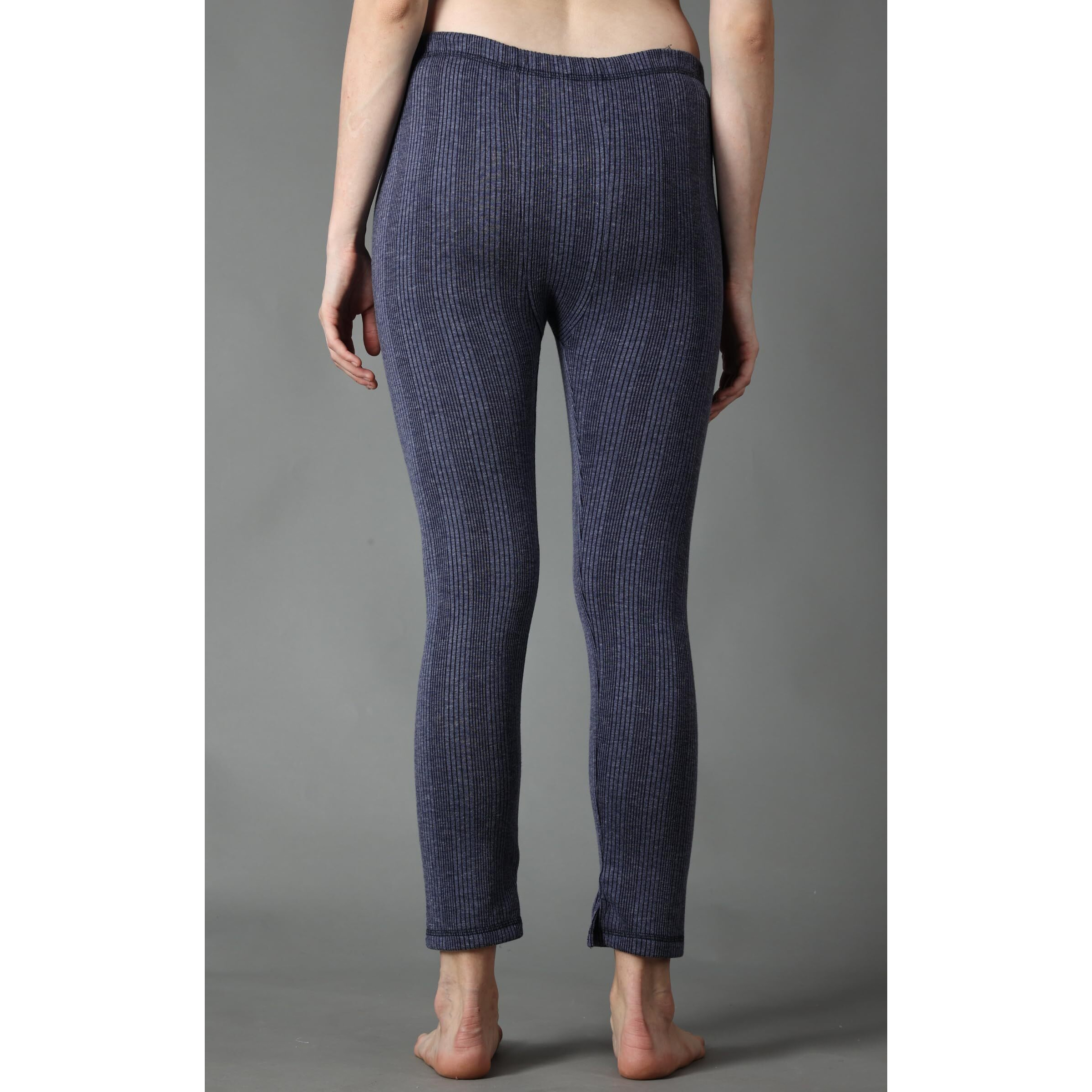 Wearslim Winter Thermal Bottom Underwear for Women | Ultra Soft Winter Warmer Inner Wear Johns Pant Lower Color - Blue (Size - Medium)