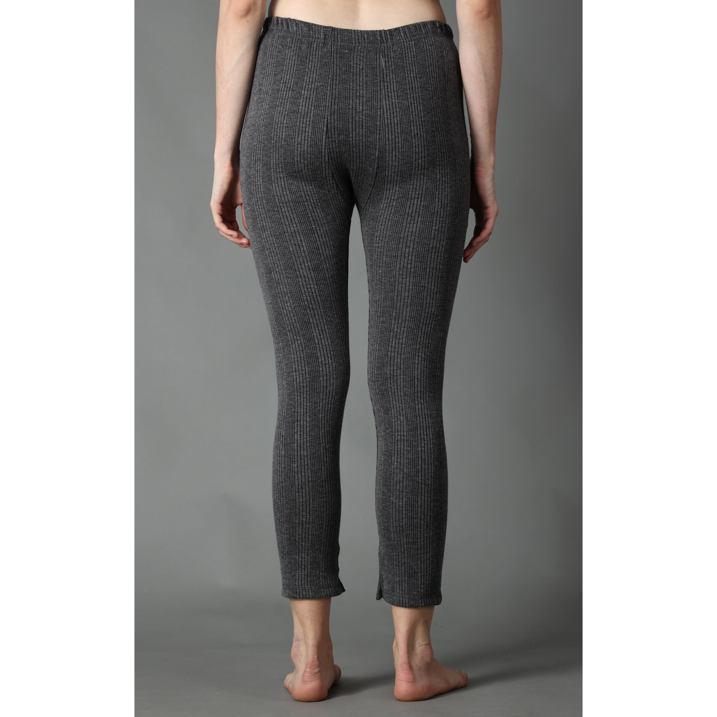 Wearslim Winter Thermal Bottom Underwear for Women | Ultra Soft Winter Warmer Inner Wear Johns Pant Lower Color - Black (Size - Medium)