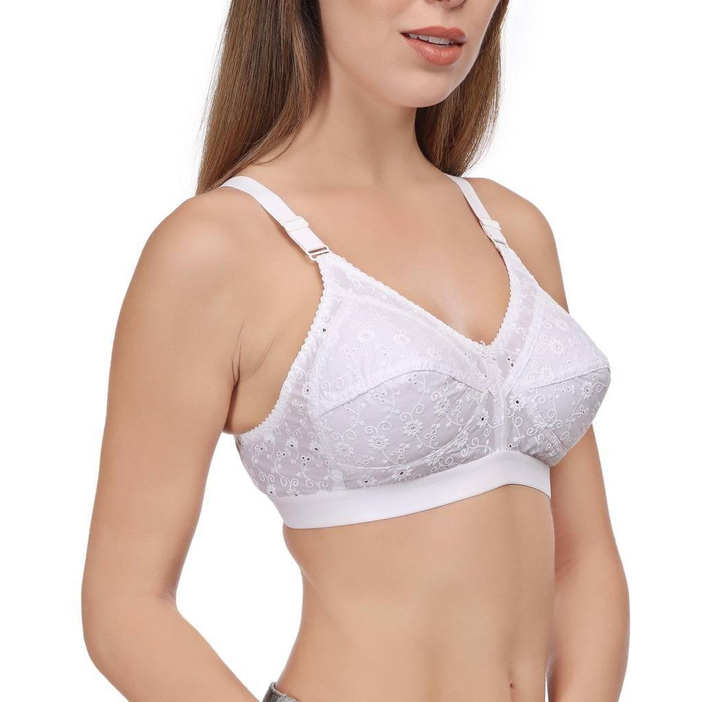 Eves Beauty Womens Soft Cup Non Padded Non Wired Bra (Softy_D_White_32_001)