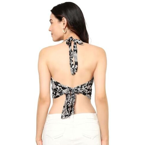 KE Kanha Exports Womens Halter Top - Chic and Comfortable Fashion for Any Occasion (Dark Jungle Green)