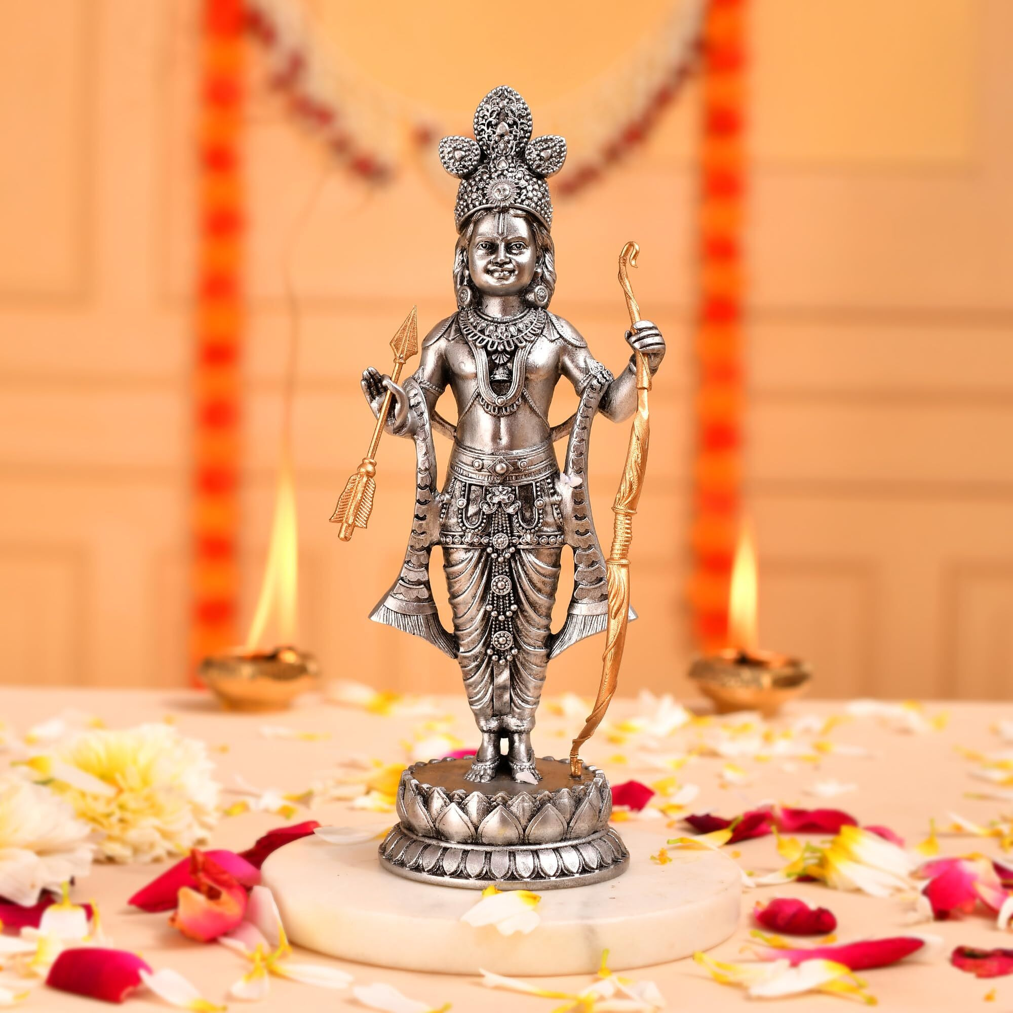 CraftVatika Ram Lalla Idol Ayodhya | Resin Shree Ram Lalla Murti Ayodhya ram Idol for Home Decor, Pooja, Temple Mandir Housewarming Gifts Unique Set of 1 (Height - 6.4 Inch)
