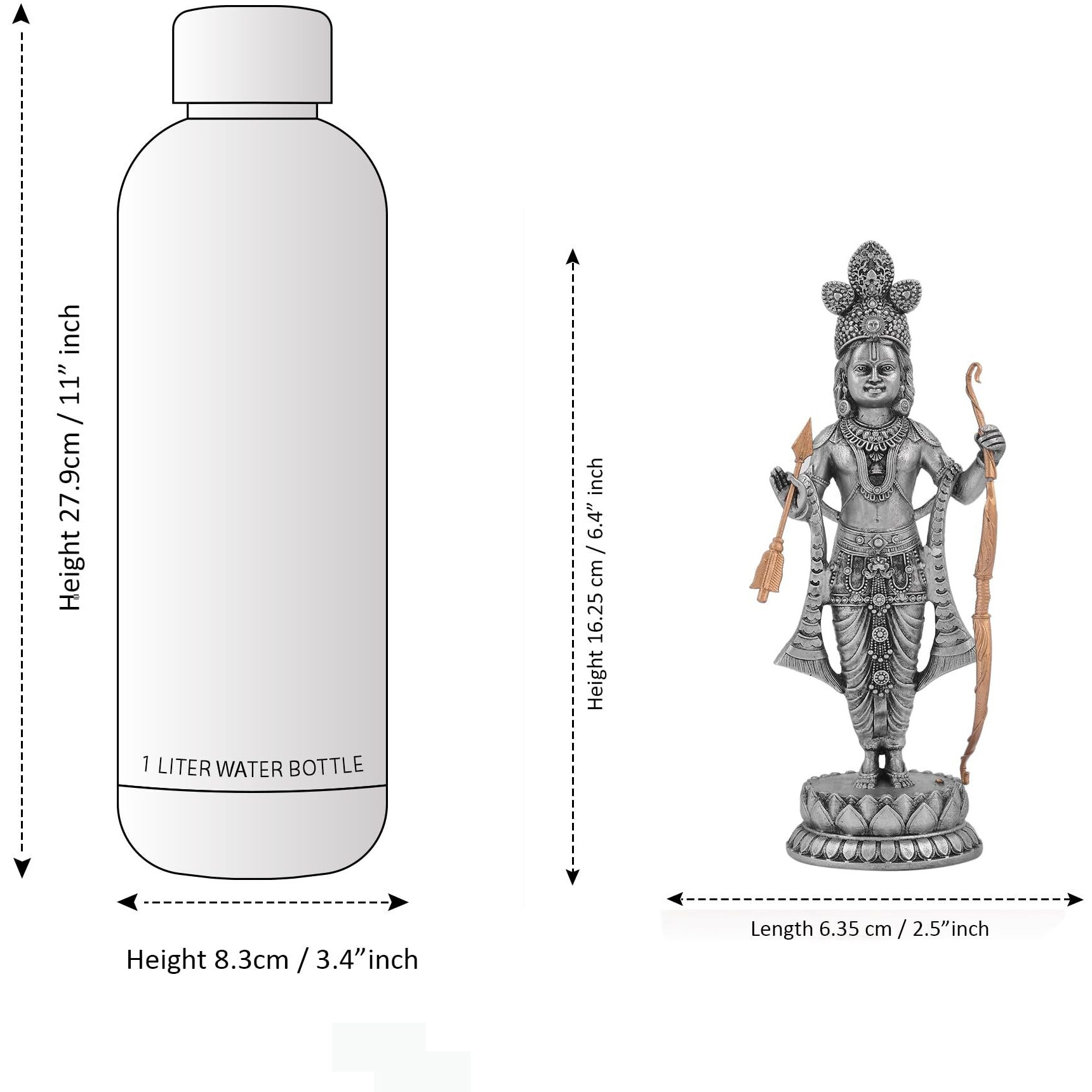 CraftVatika Ram Lalla Idol Ayodhya | Resin Shree Ram Lalla Murti Ayodhya ram Idol for Home Decor, Pooja, Temple Mandir Housewarming Gifts Unique Set of 1 (Height - 6.4 Inch)