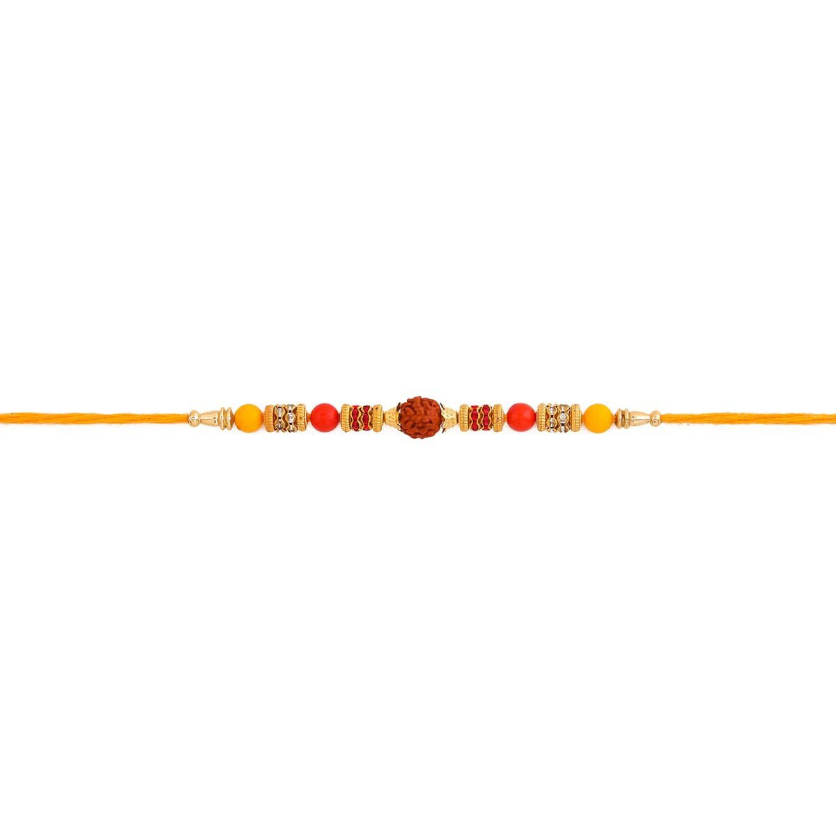 VOYLLA Spiritual Rudraksha Rakhi With Roli Chawal Pack|Rakhi For Brother|