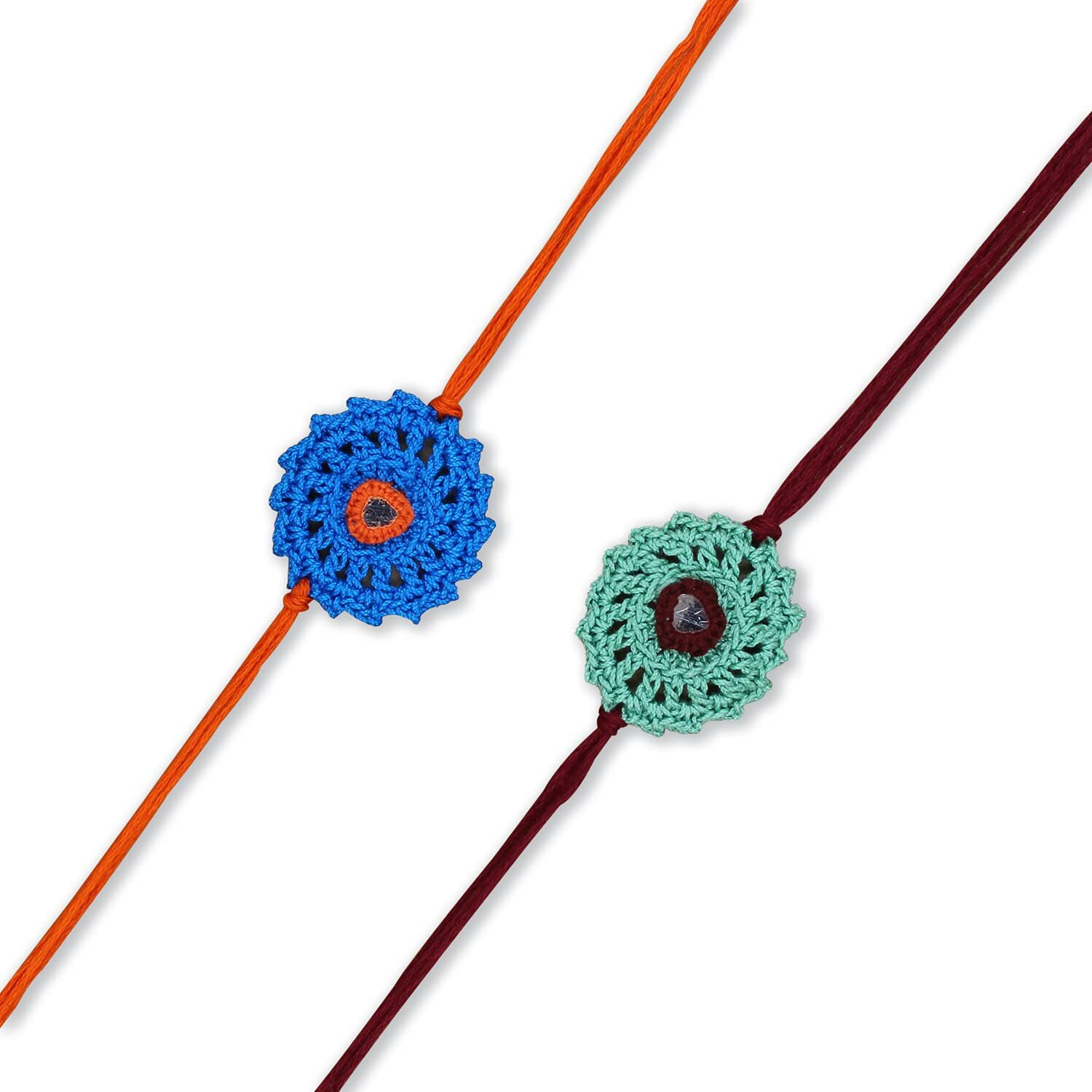 Prapti Handicrafts handmade crochet rakhi for brothers/Reusable rakhi (Pack of 2) For Unisex Adult