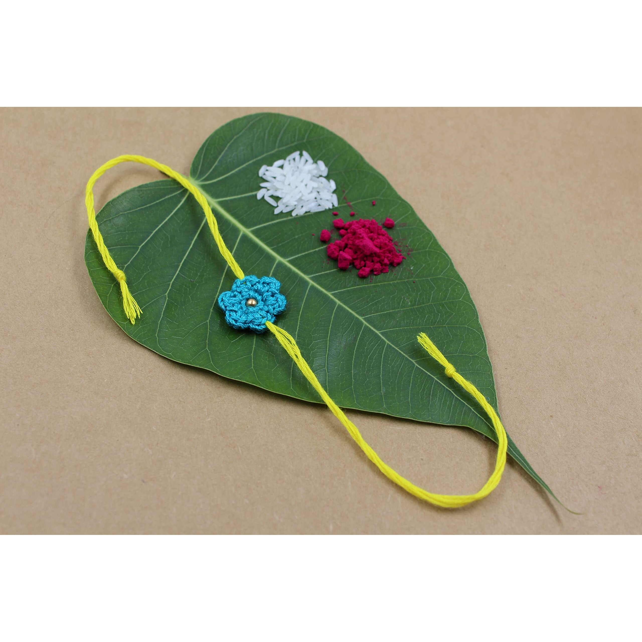 Prapti Handicrafts handmade crochet rakhi for brothers (Style 17)