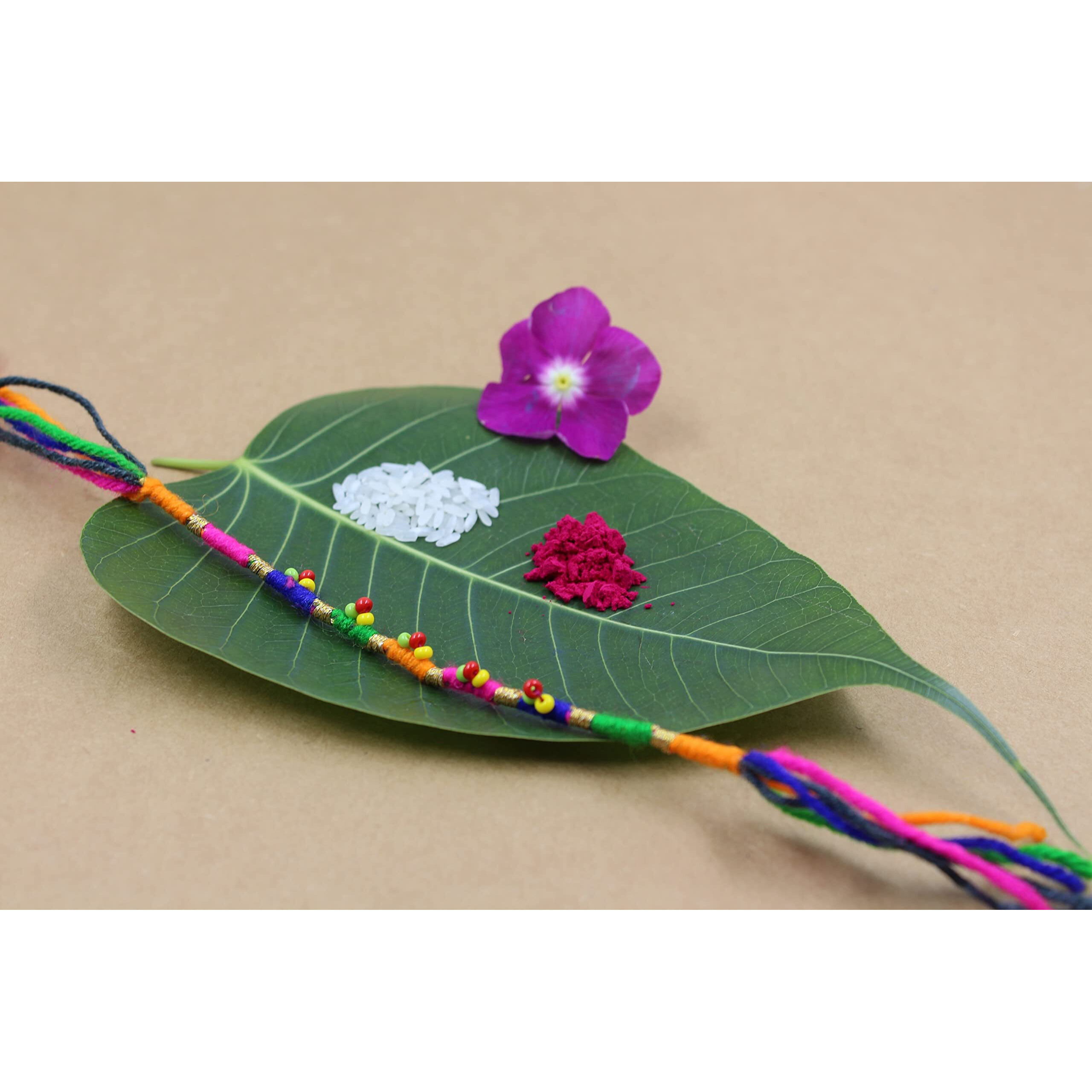 Prapti Handicrafts Handmade Gunthan Rakhi For Brother For Mens (Multi Style 1)