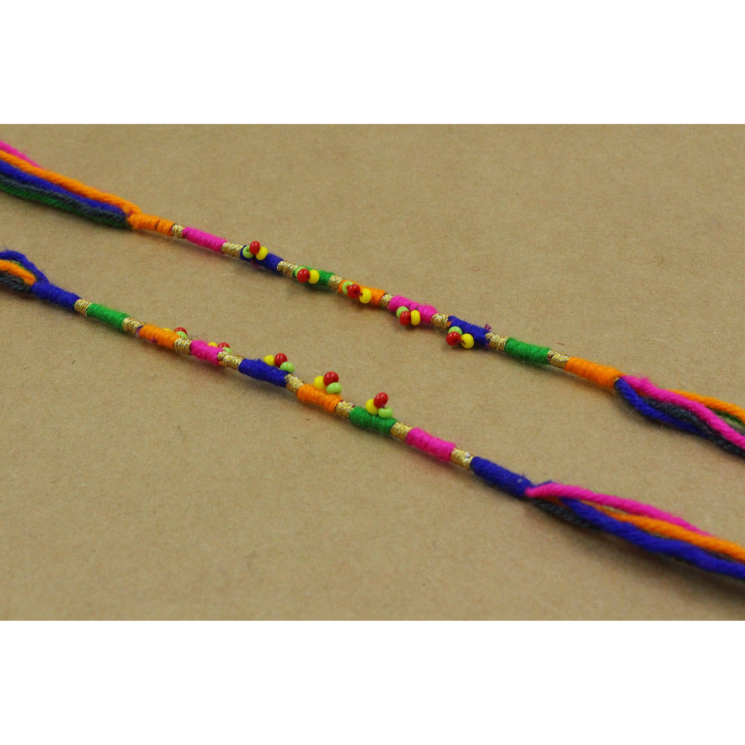 Prapti Handicrafts Handmade Gunthan Rakhi For Brother For Mens (Multi Style 1)