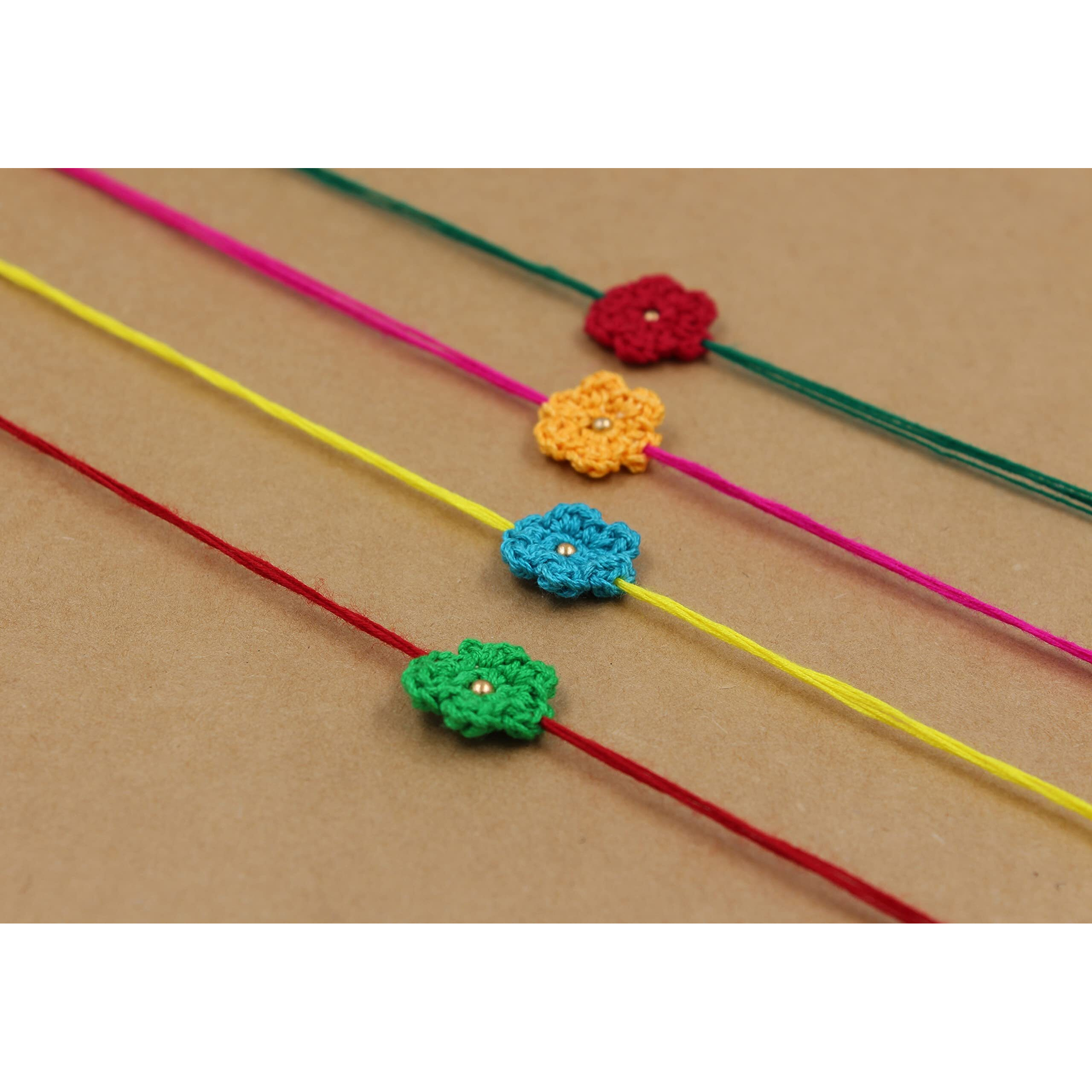 Prapti Handicrafts handmade crochet rakhi for brothers (style 14)