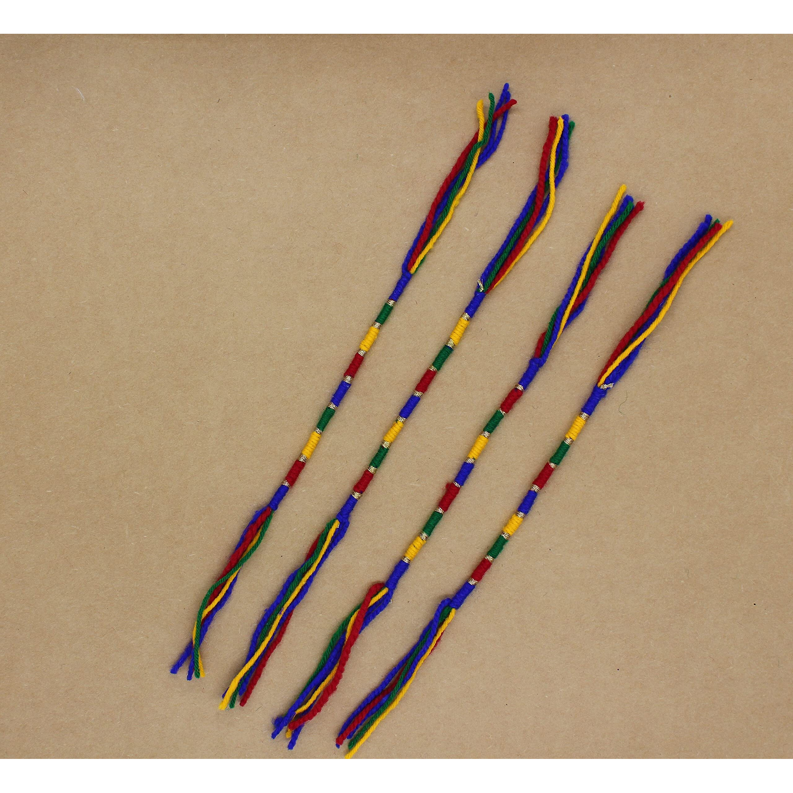 Prapti Handicrafts Handmade Gunthan Rakhi for Brother (Pack of 4)