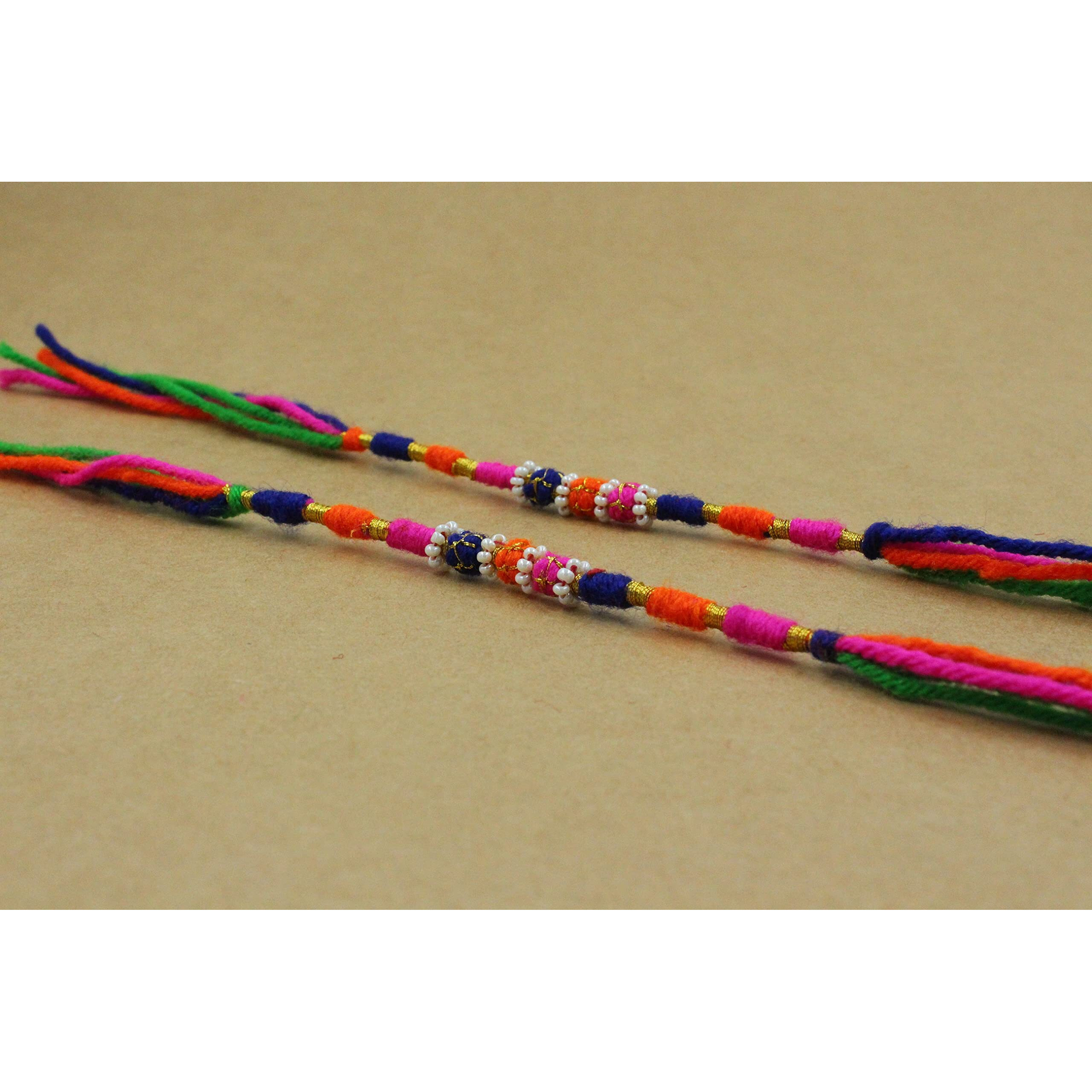 Prapti Handicrafts Handmade Gunthan Rakhi For Brother For Mens (Multi Style 2)