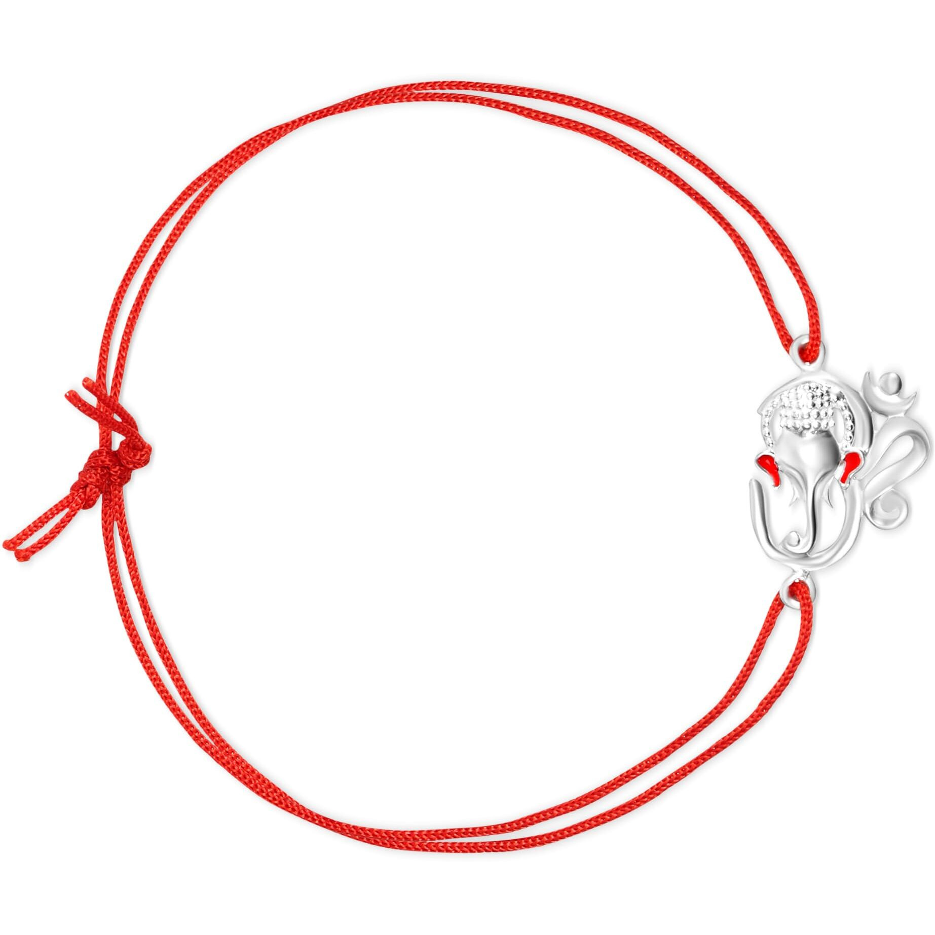 Silver Chest 925 Silver Rakhi for Brother - Pure Chandi Rakhi for Men and Boys in Moli Dhaga with Authenticity Certificate | Design -Ganesh Design Silver Rakhi
