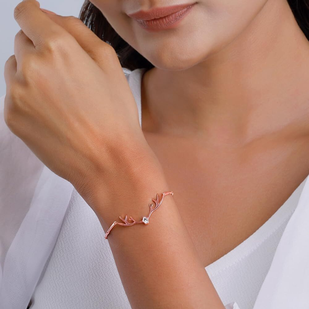 GIVA 925 Silver Rose Gold For My Dear Bracelet, Adjustable | Rakhi Rakshabandhan Gift for Sister Bhabhi, Gifts for Women & Girls | With Certificate of Authenticity and 925 Stamp | 6 Month Warranty*