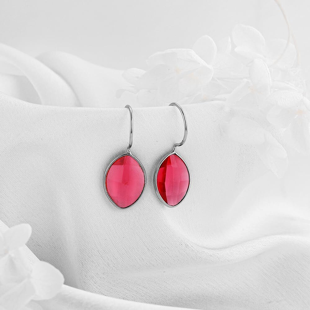 GIVA 925 Silver Cherry Pink Crystal Earrings | Rakhi Rakshabandhan Gift for Sister Bhabhi, Gifts for Women & Girls | With Certificate of Authenticity and 925 Stamp | 6 Month Warranty*