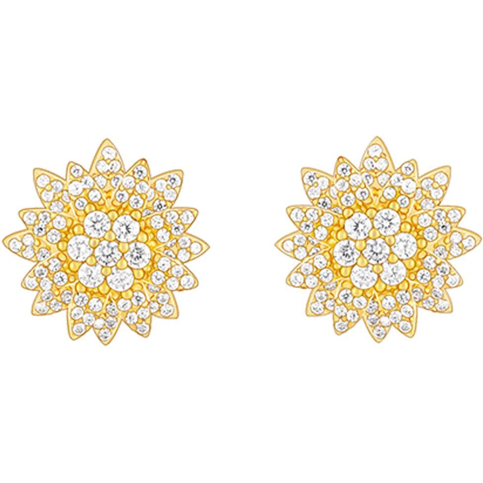 GIVA 925 Silver Golden Petals Studs| Rakhi Rakshabandhan Gift for Sister Bhabhi, Gifts for Women & Girls | With Certificate of Authenticity and 925 Stamp | 6 Months Warranty*