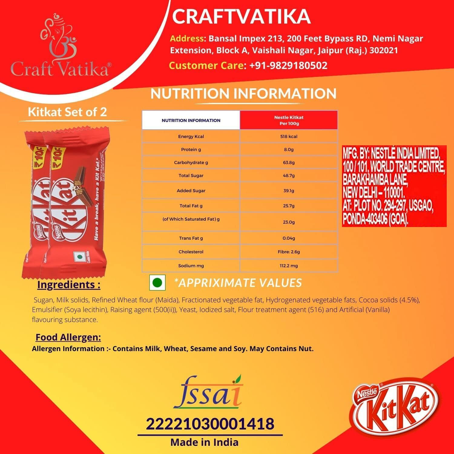 CraftVatika Set of 2 Rakhi for Bhaiya with Chocolate and Mug, Rakhi with Mug Gift Combo, Best Friend Printed Coffee Mug with Pearl, Rudraksh Rakhi with Greeting Card, Tilakk Set, Kitkat Chocolate