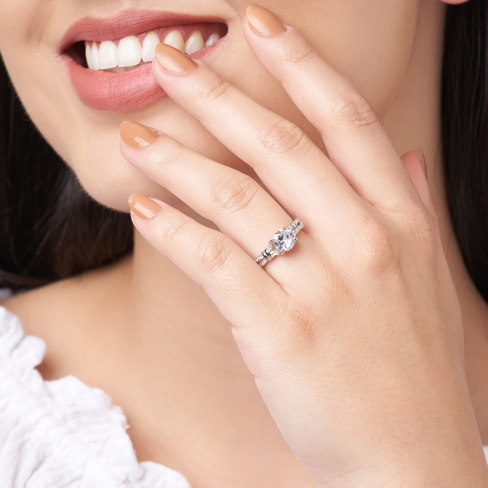 GIVA 925 Silver Zircon Studded Ring , Adjustable | Gifts for Girlfriend, Rakhi Rakshabandhan Gift for Sister Bhabhi , Gifts for Women & Girls | With Certificate of Authenticity and 925 Stamp | 6 Month Warranty*