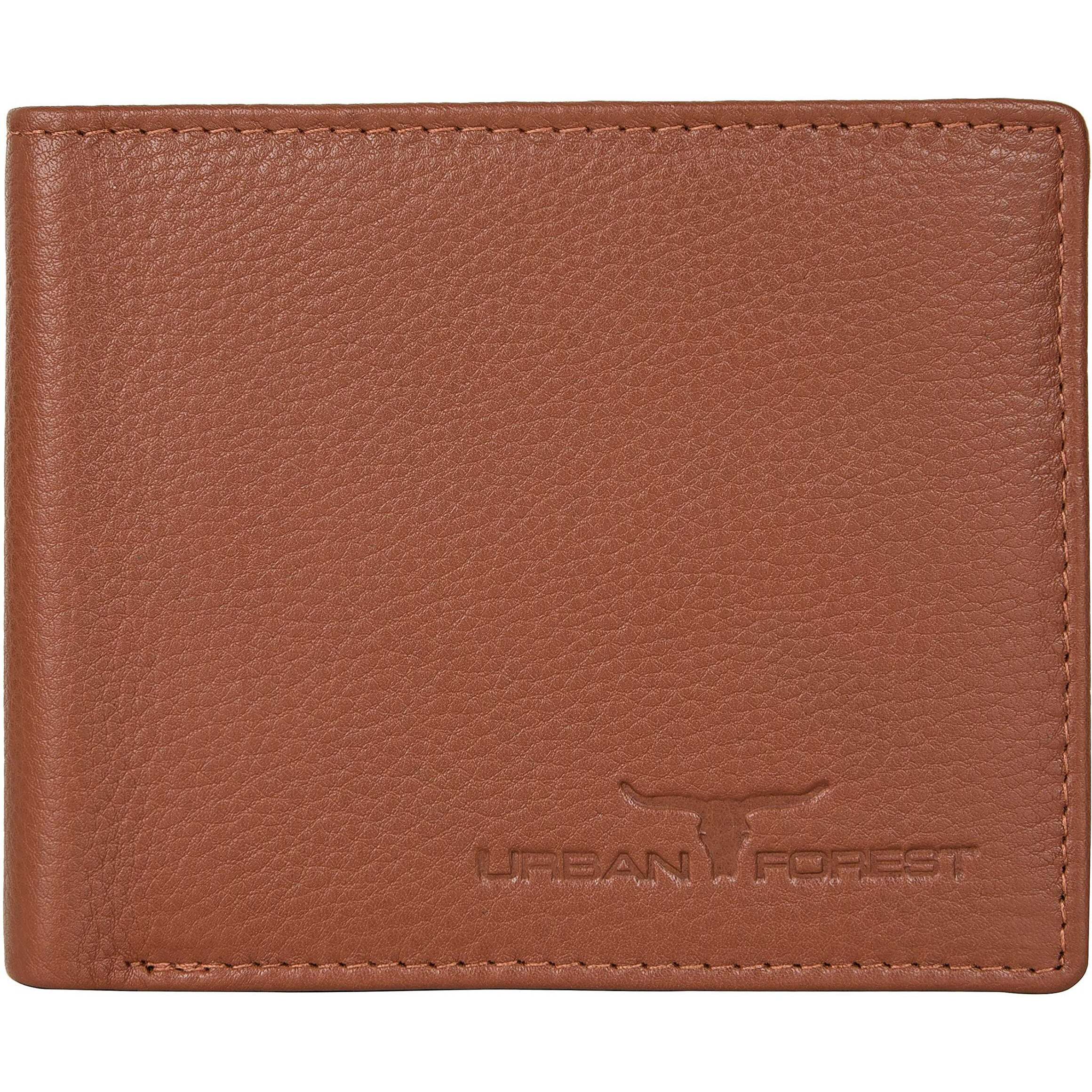 URBAN FOREST Rakhi Gift Hamper for Brother - Classic Redwood Mens Leather Wallet, Black Keyring and Rakhi Combo Gift Set for Brother - 4573