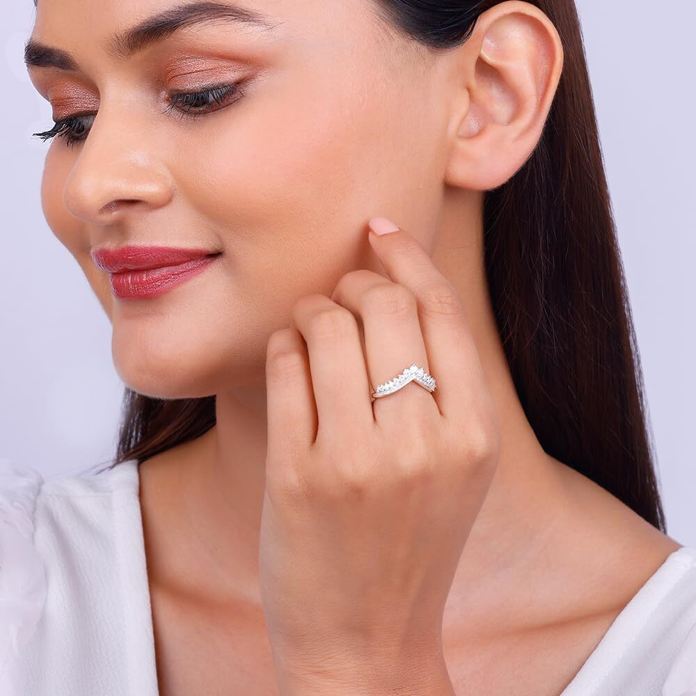 GIVA 925 Silver Tiara Vanki Ring,Fixed Size, Indian - 12, US - 6 | Rakhi Rakshabandhan Gift for Sister Bhabhi| With Certificate of Authenticity and 925 Stamp | 6 Months Warranty*