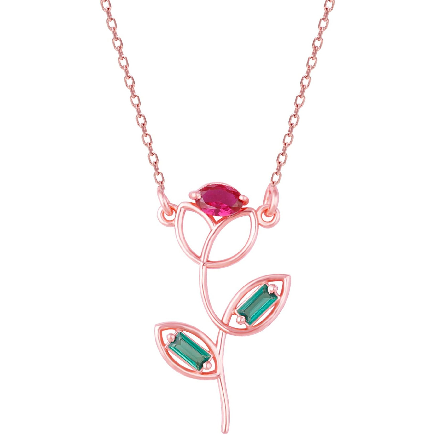 GIVA 925 Silver Rosegold Classic Rose Necklace|Rakhi Rakshabandhan Gift For Sister Bhabhi,Women&Girls,Pendant To Gift Women&Girls|With Certificate Of Authenticity And 925 Stamp|6 Month Warranty