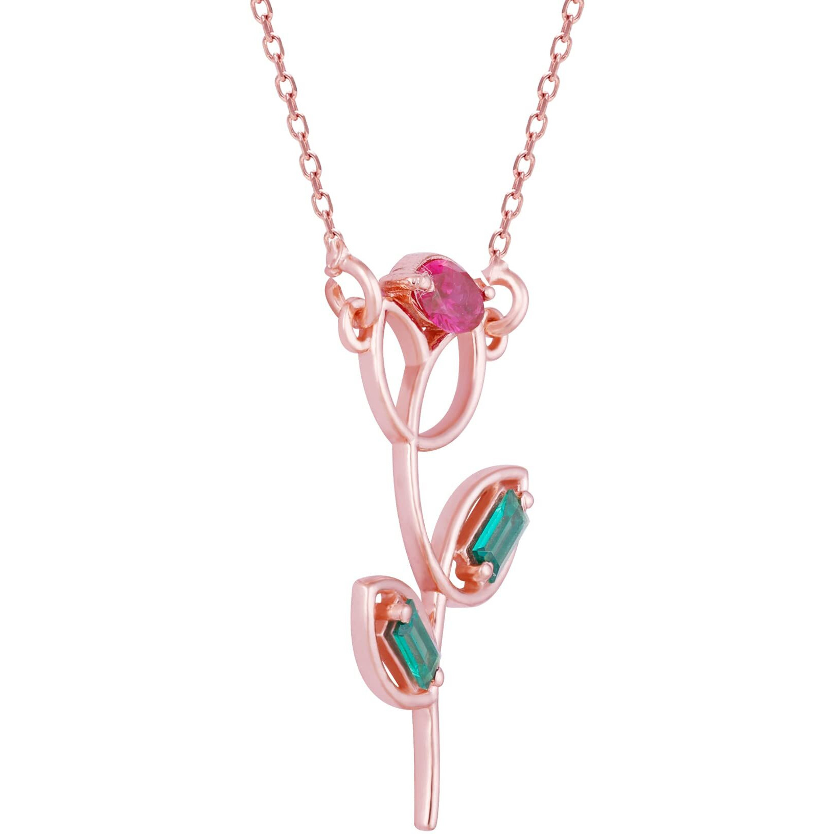 GIVA 925 Silver Rosegold Classic Rose Necklace|Rakhi Rakshabandhan Gift For Sister Bhabhi,Women&Girls,Pendant To Gift Women&Girls|With Certificate Of Authenticity And 925 Stamp|6 Month Warranty