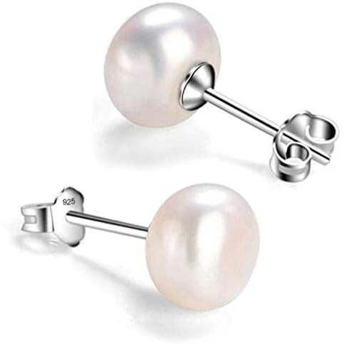 LeCalla 925 Sterling Silver BIS Hallmarked Freshwater Pearl Small Stud Earrings for Women and Girls | Rakhi Gift for Sister