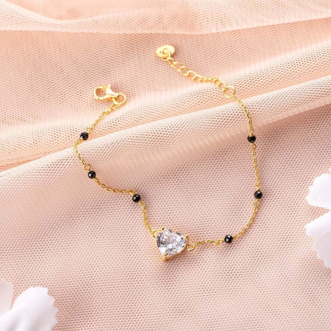 ZAVYA 925 Sterling Silver Cubic Zirconia Modest Gold Plating Chain Bracelet Rakhi Rakshabandhan Gift for Sister Bhabhi, Gifts for Women & Girls | With Certificate of Authenticity and 925 Hallmark