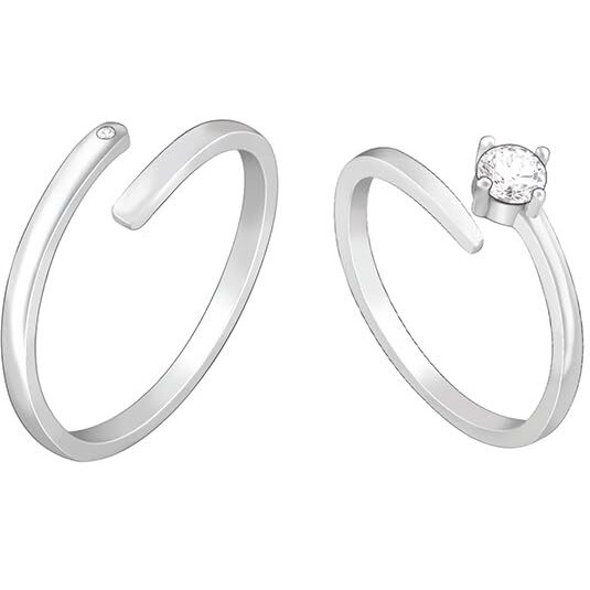 GIVA 925 Silver Better TWOgether Couple Rings,Adjustable|Rakhi Rakshabandhan Gift for Sister Bhabhi, Gifts for Women & Girls| With Certificate of Authenticity and 925 Stamp | 6 Months Warranty*
