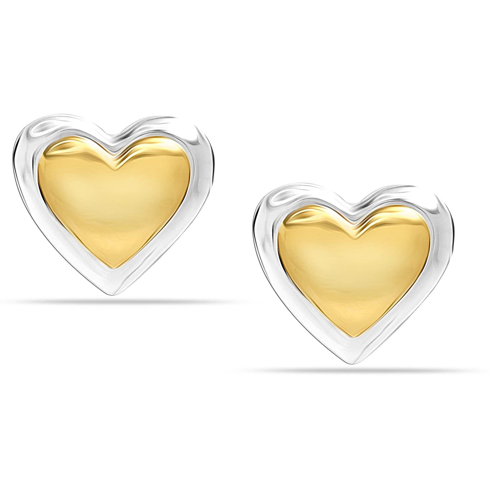 LeCalla 925 Sterling Silver BIS Hallmarked Two Tone Heart Small Stud Earrings for Women and Girls | Rakhi Gift for Sister