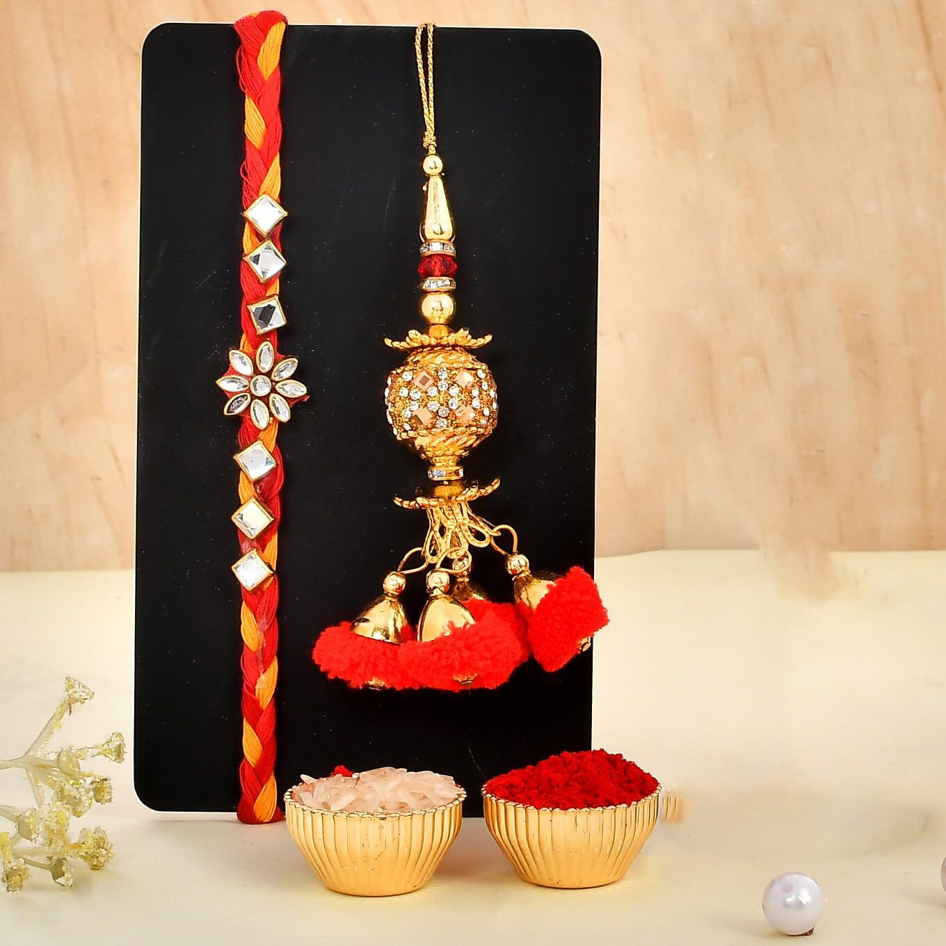 CraftVatika Bhaiya Bhabhi Rakhi Gift Combo Set for Brother and Bhabhi Rakhi with Ganesha Idol Couple Rakhi for Bhaiya Rakshabandhan Rakhi Gift