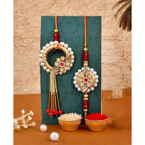 Collectible India Rakhi for Brother with Gift Combo - Rakhi for Brother & Sister - Laddu Gopal Makhan Krishna Idols Statue, Dora Rakhi, Bhai Rakhi, Lumba Rakhi, Greeting Card