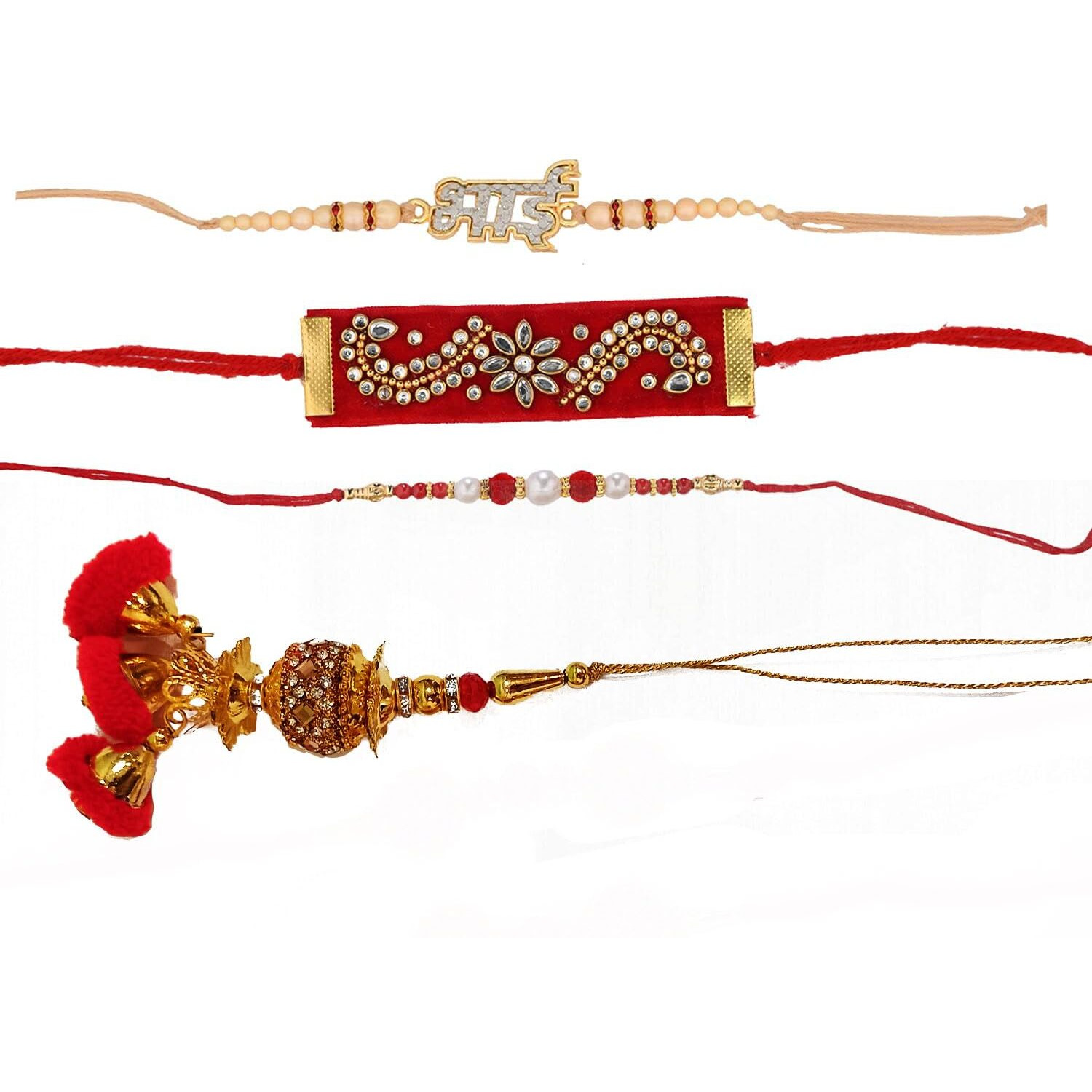CraftVatika Rakhi Gift for Brother with Showpiece Combo Gift Items Set - Rakhi for Bhaiya Bhabhi Kids - Rakhis for Rakshabandhan - Elephant Showpiece for Home Decor Dora Bhai Lumba Rakhi Velvet Rakhi