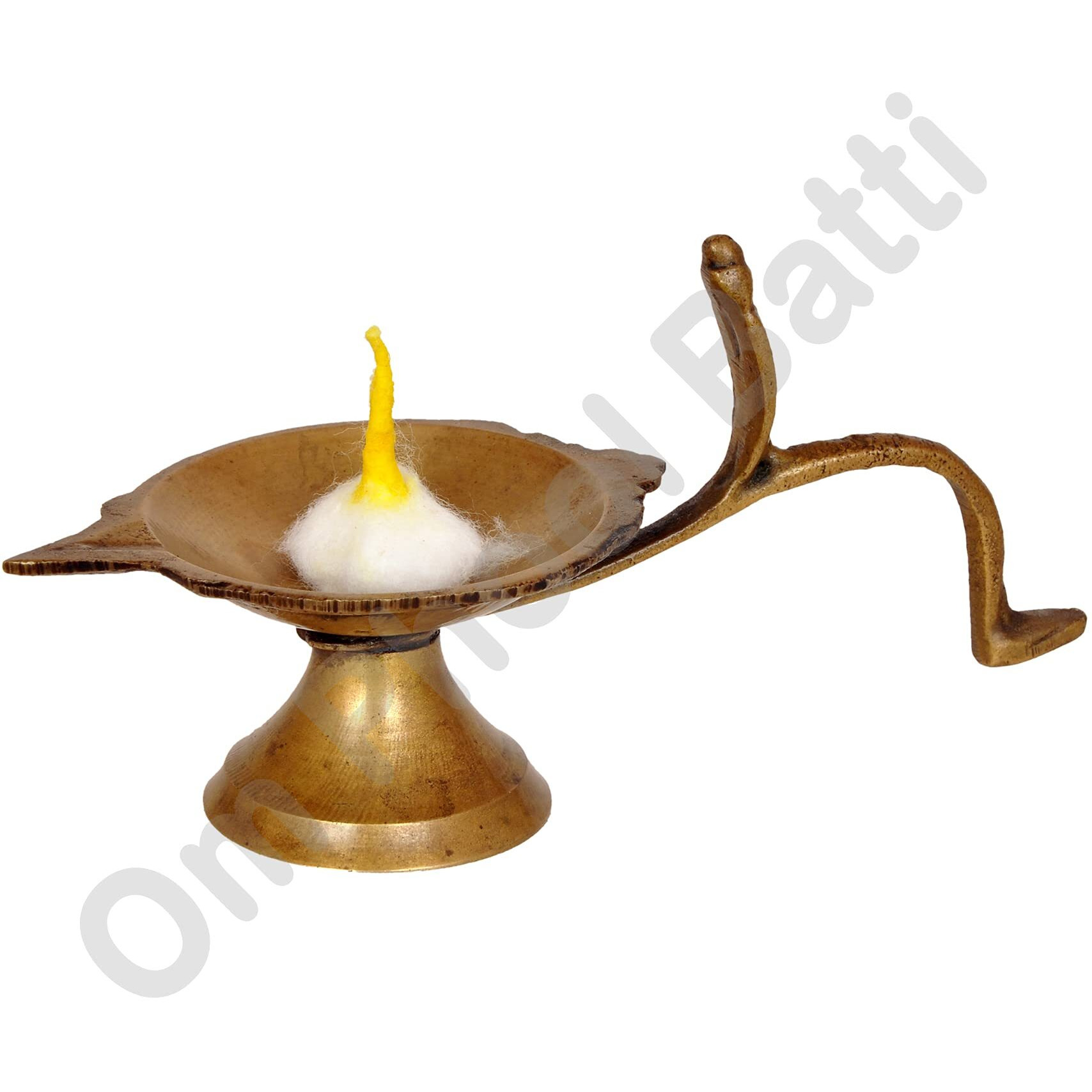 Om Phool Batti Round Cotton Wicks for Diya, GOL Batti for Puja with Chandan Tip, 2100 Pieces (Pack of 2, Yellow)