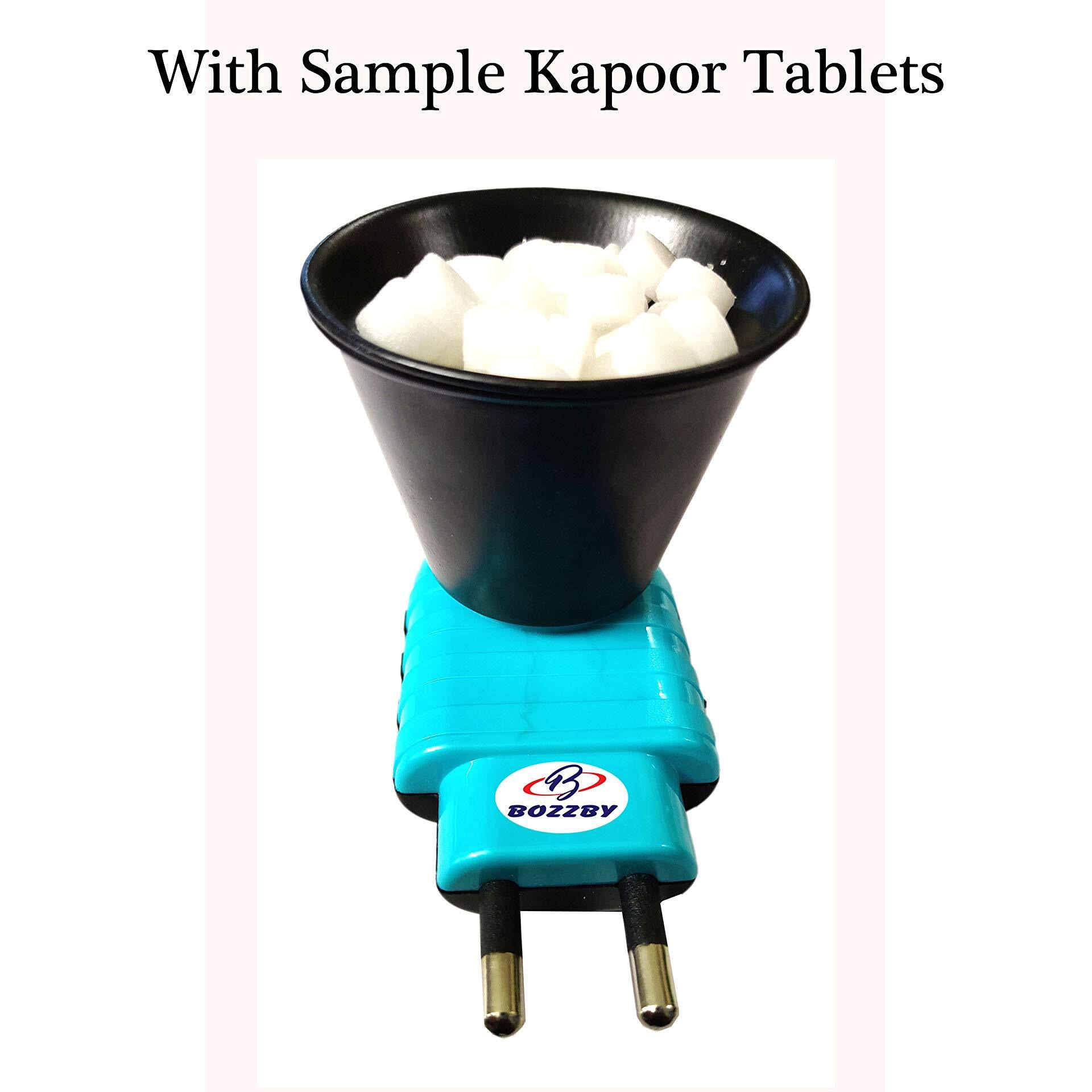 B BOZZBY Multipurpose Kapoor dani Electrical Machine/Incense-Aroma Burner/Kapoor dani Diya/Dhoop Dani/Kapur Dani/Incense Holder/Aroma Oil Burner/Camphor Diffuser/for Puja,Mosquito,Home DN - Sky
