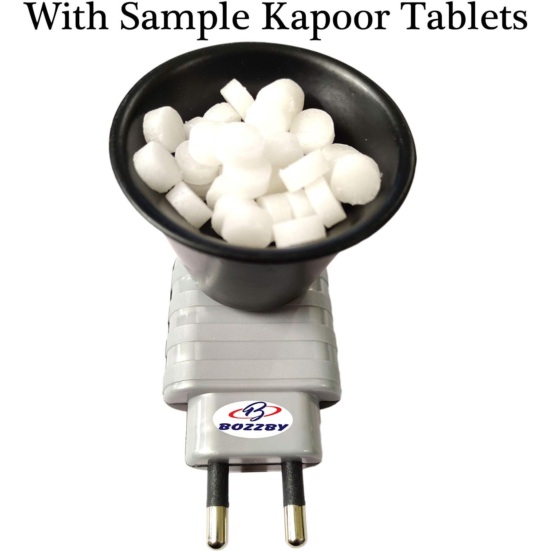 B BOZZBY Multipurpose Kapoor dani Electrical Machine/Incense-Aroma Burner/Kapoor dani Diya/Dhoop Dani/Kapur Dani/Incense Holder/Aroma Oil Burner/Camphor Diffuser/for Puja,Mosquito,Home DN - Grey