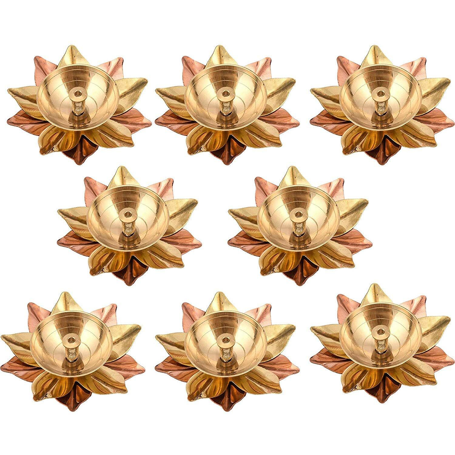 Collectible India Metal Diya (3 x 3 x 1.5 inch, Gold)