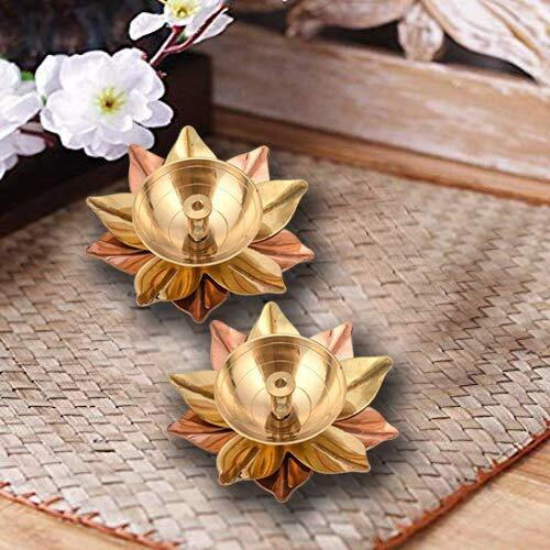 Collectible India Metal Diya (3 x 3 x 1.5 inch, Gold)